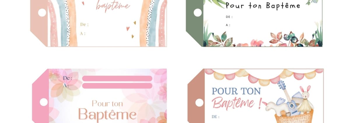 Pack1 - Etiquette Bapteme Fille