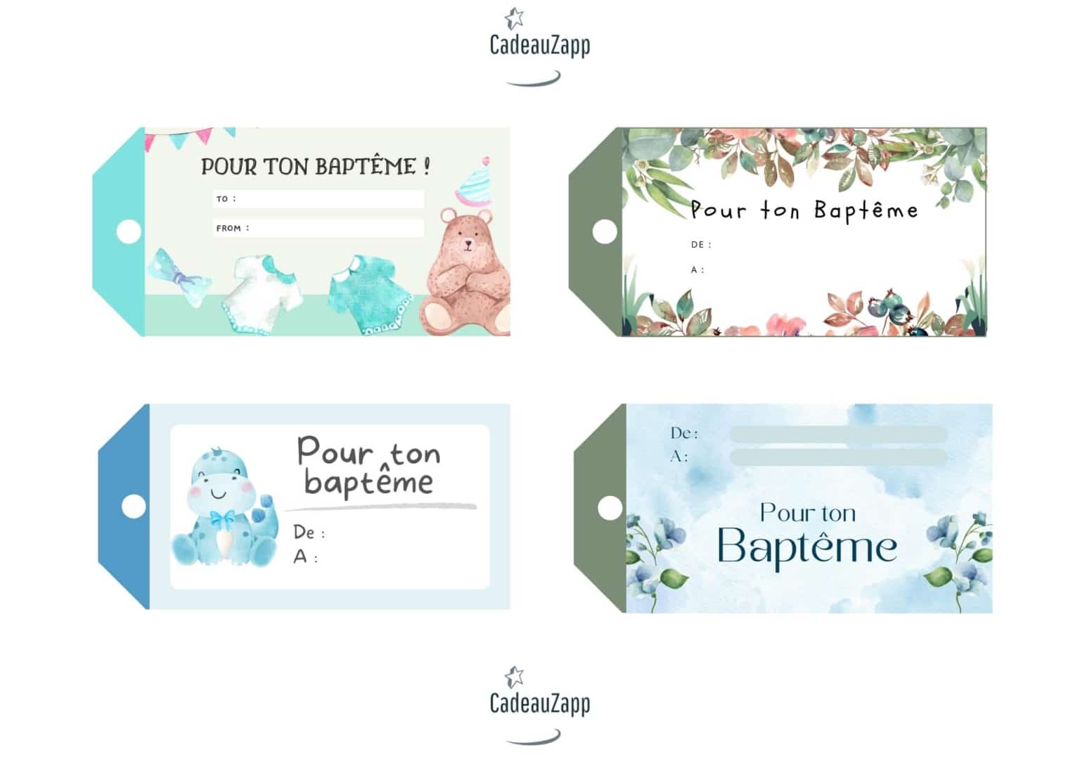 Carte Invitation Baptême Gratuite - 2025 - CadeauZapp