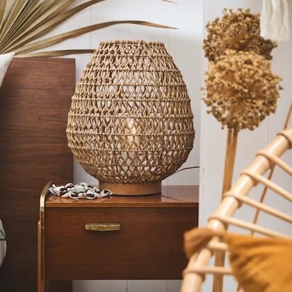 lampe a poser en fibre naturelle