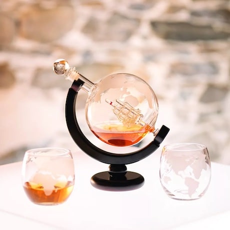 ensemble décanteur Globe et Verres Whisky Mundua