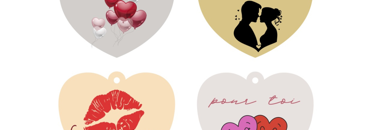 etiquettes amour avec logo