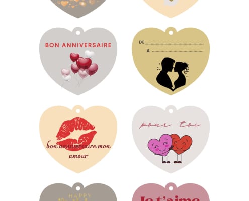 etiquettes amour avec logo