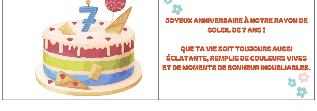 Carte anniversaire 7 ans
