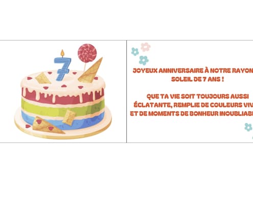 Carte anniversaire 7 ans