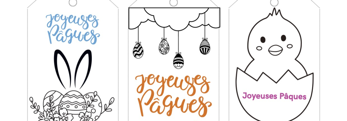 etiquettes paques à colorier