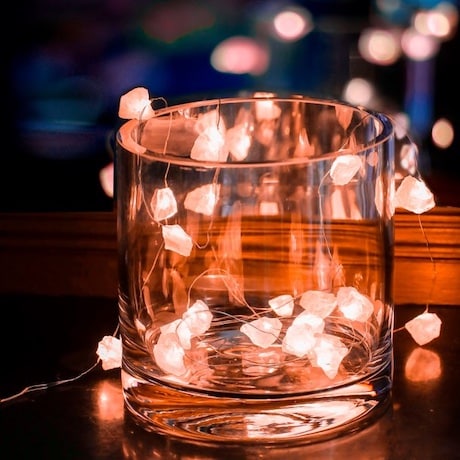 guirlande lumineuse en quartz rose