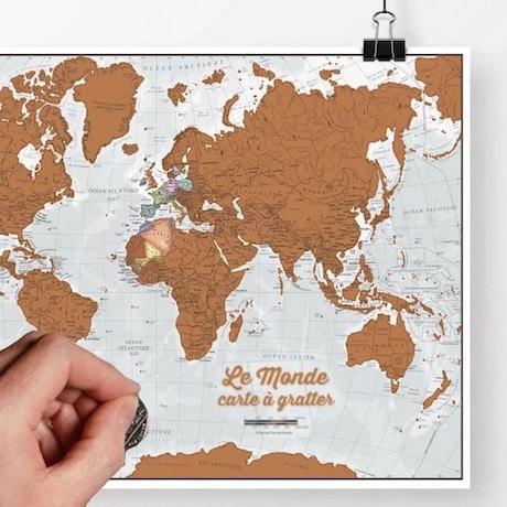la carte du monde à gratter en francais
