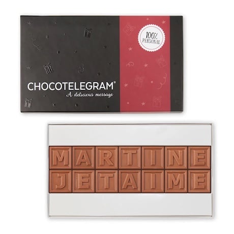 message en chocolat chocotelegram