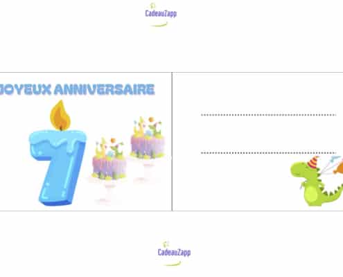 carte anniversaire garcon 7 ans