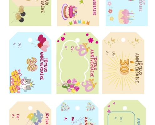 etiquettes anniversaire femme 30 ans