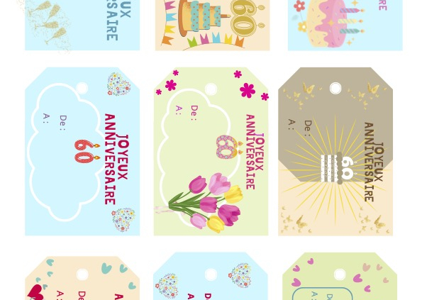 etiquettes anniversaire femme 60 ans