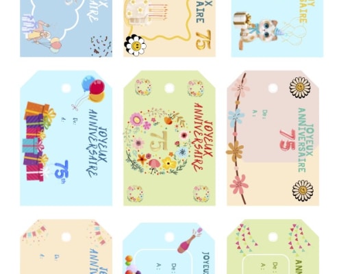 etiquettes anniversaire femme 75 ans