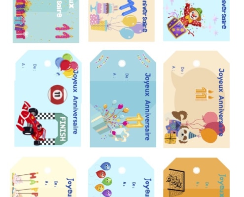 etiquettes anniversaire garçon 11 ans